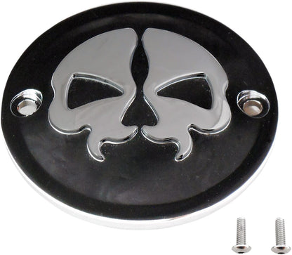 Drag Specialties COVER POINTS 2-HOLE SPLIT SKULL BLACK 78041B