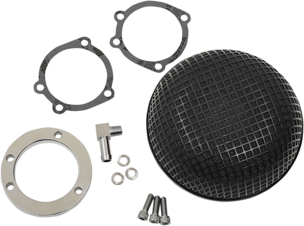 Drag Specialties AIR CLEANER BOB RETRO-STYLE BLACK 14-0110CVSB
