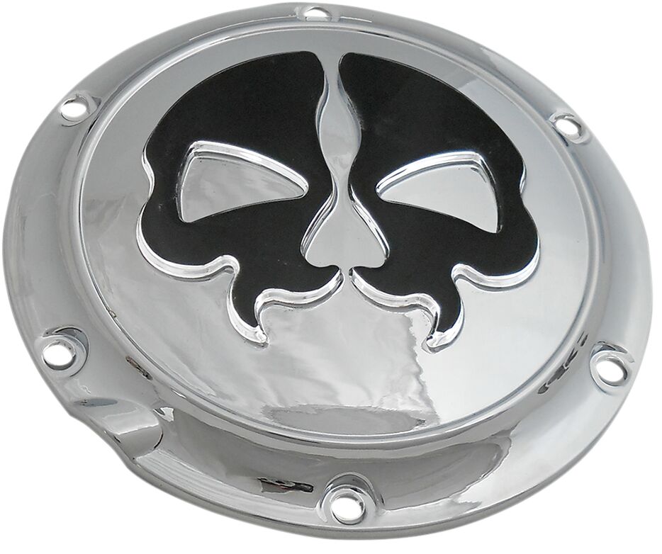 Drag Specialties COVER DERBY SPLIT SKULL 6-HOLE CHROME 78044