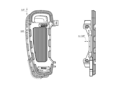 Drag Specialties FLOORBOARD ADJUSTABLE WIDTH BL FB-B002-BD