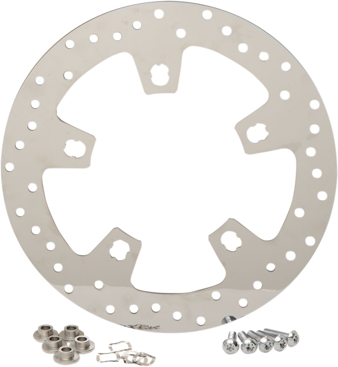 Drag Specialties POLISHED STAINLESS STEEL DRILLED FRONT BRAKE ROTOR B06-0194ASP
