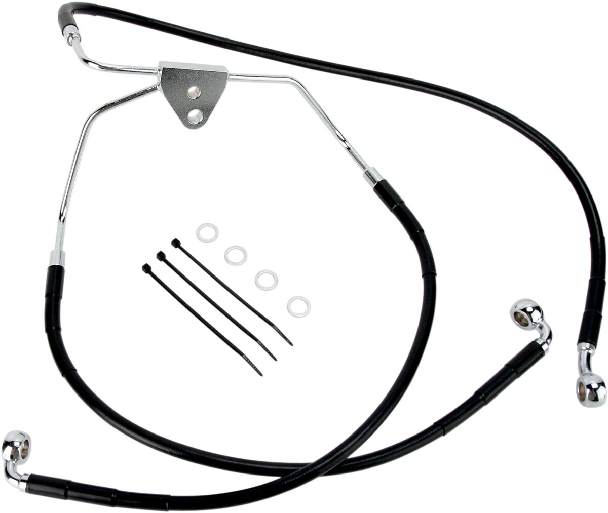 Drag Specialties FRONT BRAKE LINE BLACK VINYL COATED STAINLESS STEEL 620085-BLK