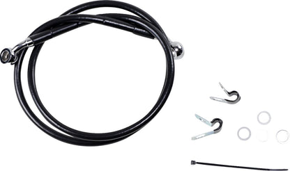 Drag Specialties FRONT BRAKE LINE BLACK VINYL COATED STAINLESS STEEL 660310-BLK