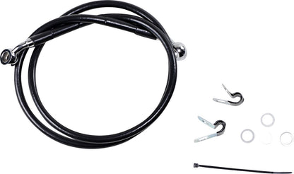 Drag Specialties FRONT BRAKE LINE BLACK VINYL COATED STAINLESS STEEL 660310-BLK