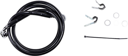 Drag Specialties FRONT BRAKE LINE BLACK VINYL COATED STAINLESS STEEL 640210-BLK