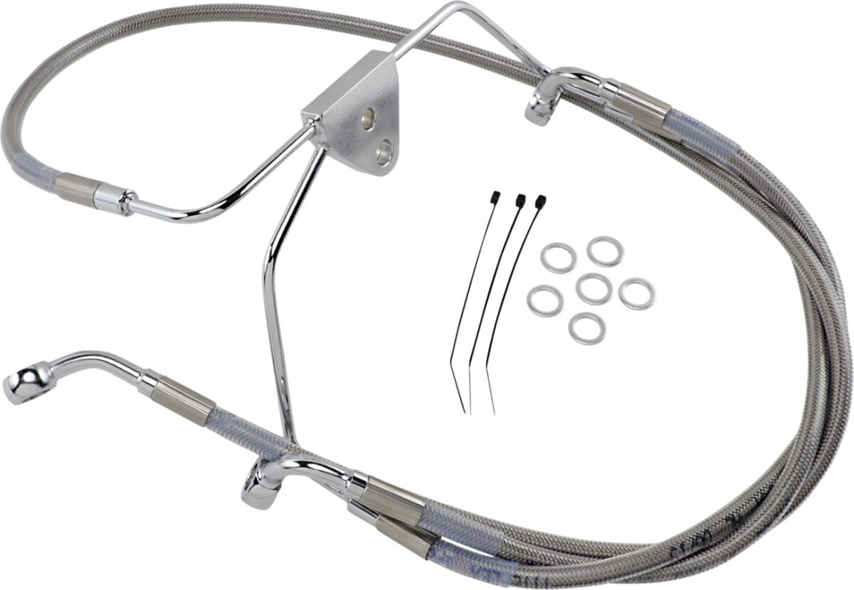 Drag Specialties FRONT BRAKE LINE STAINLESS STEEL EXTENDED 8" 660411-8