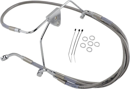 Drag Specialties FRONT BRAKE LINE STAINLESS STEEL EXTENDED 8" 660411-8