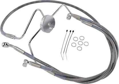 Drag Specialties FRONT BRAKE LINE STAINLESS STEEL EXTENDED 10" 644410-10
