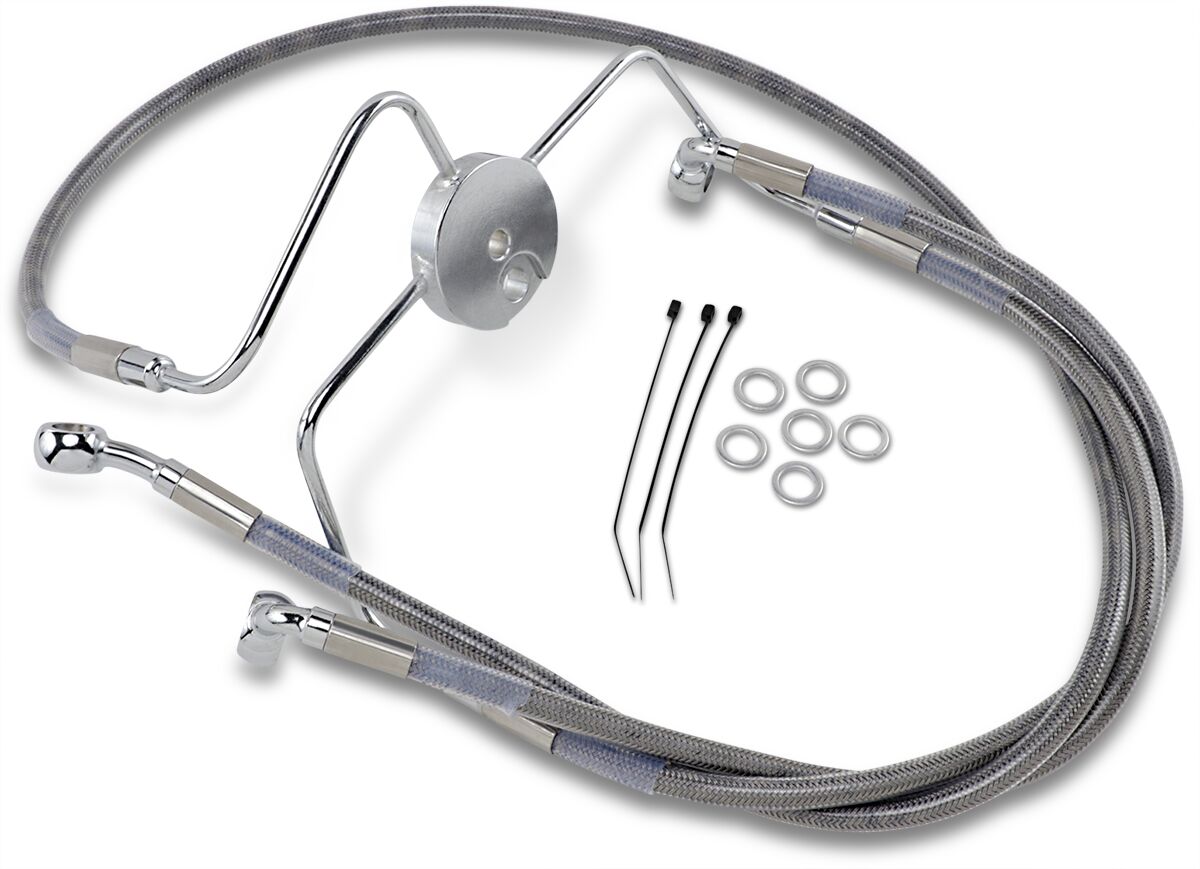 Drag Specialties FRONT BRAKE LINE STAINLESS STEEL EXTENDED 10" 644410-10