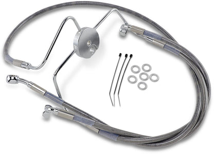Drag Specialties FRONT BRAKE LINE STAINLESS STEEL EXTENDED 10" 644410-10