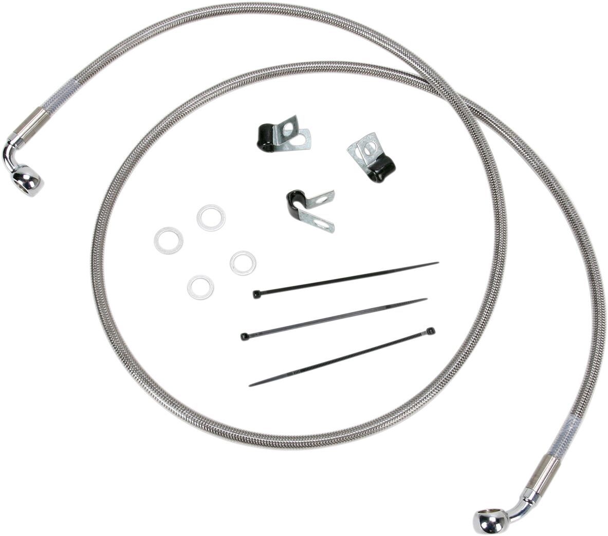 Drag Specialties FRONT BRAKE LINE STAINLESS STEEL EXTENDED 6" 660214-6