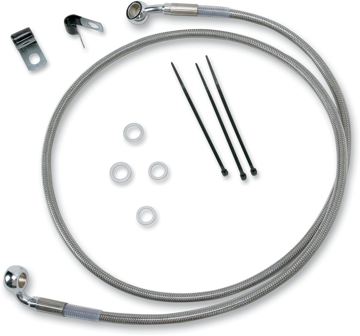Drag Specialties FRONT BRAKE LINE STAINLESS STEEL EXTENDED 2" 640210-2
