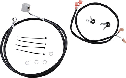 Drag Specialties REAR BRAKE LINE BLACK VINYL COATED STAINLESS STEEL 640220-BLK