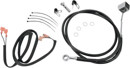 Drag Specialties REAR BRAKE LINE BLACK VINYL COATED STAINLESS STEEL 640220-BLK