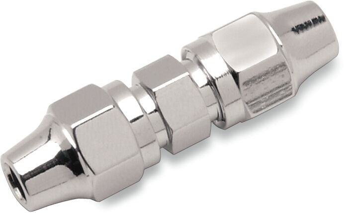 Drag Specialties UNIVERSAL BRAKE LINE FITTING CHROME 3/16-3/16-UNION 345