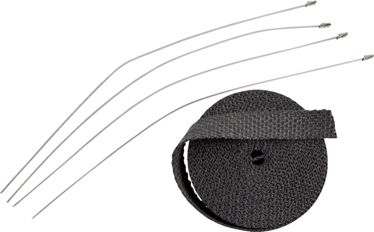 Drag Specialties EXHAUST HEAT WRAP 1" X 25' BLACK W/ TIE 526-2002