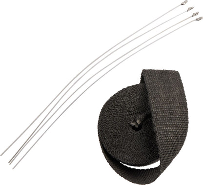 Drag Specialties EXHAUST HEAT WRAP 2" X 25' BLACK W/ TIE 526-2004