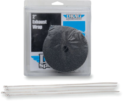 Drag Specialties EXHAUST HEAT WRAP 2" X 25' BLACK W/ TIE 526-2004