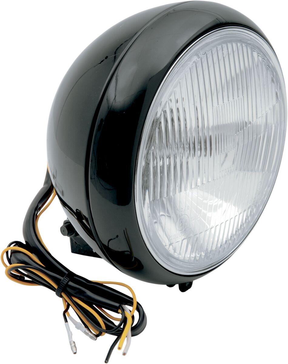 Drag Specialties HEADLIGHT 7" SMOOTH BLACK HD FLST L20-6084BE