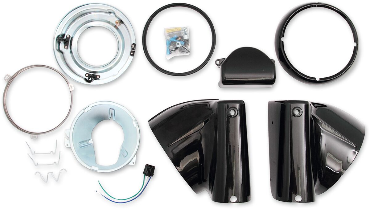 Drag Specialties HEADLIGHT NACELLE KIT FOR 7�?� HEADLIGHT BLACK L20-0629GB