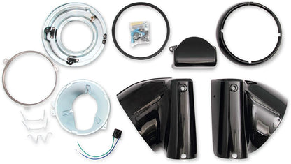 Drag Specialties HEADLIGHT NACELLE KIT FOR 7�?� HEADLIGHT BLACK L20-0629GB