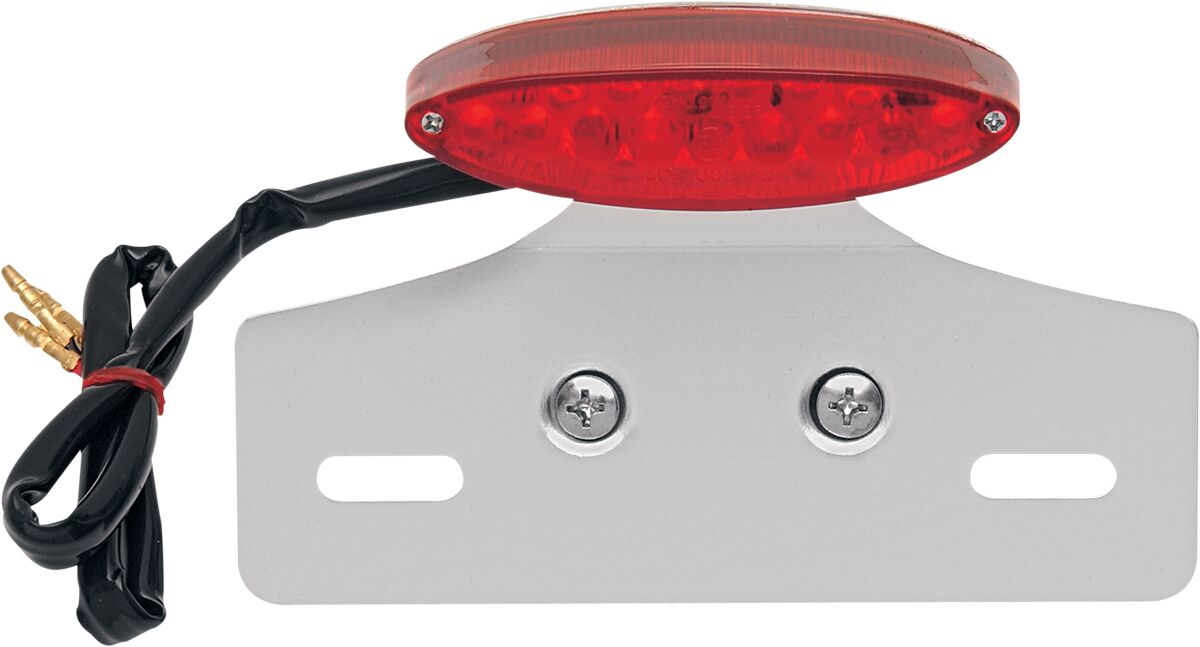 Drag Specialties MINI LED CAT EYE TAILLIGHT W/ LICENSE PLATE MOUNT RED LENS L24-65D9RLEDK