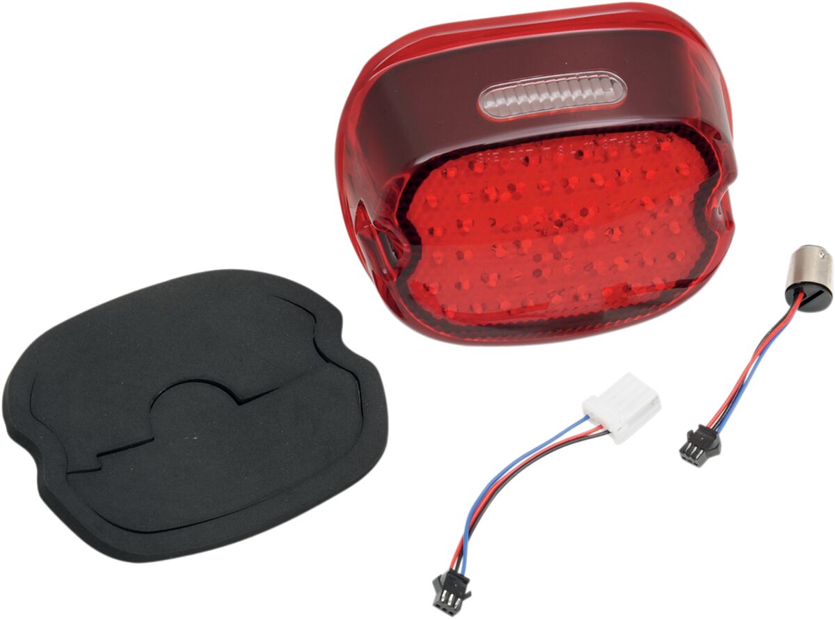 Drag Specialties TAILLIGHT LOW-PROFILE LED RED LENS W/ TOP TAGLIGHT L24-0436CRLED