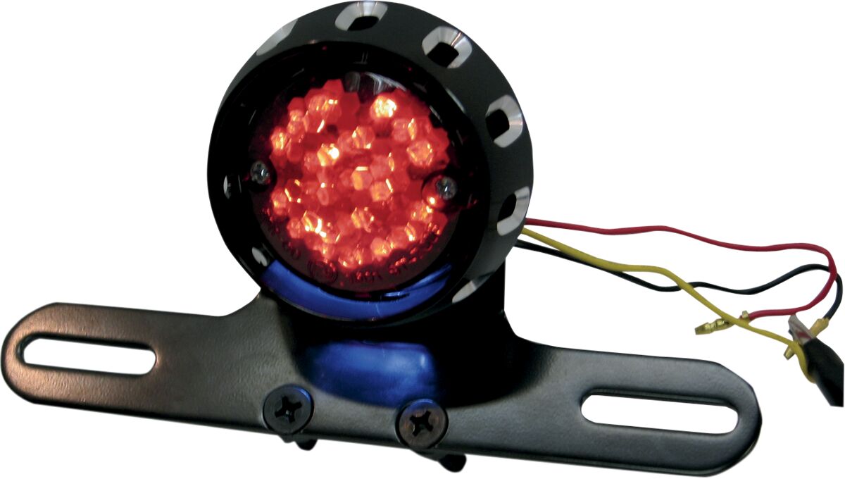 Drag Specialties CUSTOM BOBBER LED TAILLIGHT AND LICENSE PLATE MOUNT BLACK L24-0437ABRLEDE