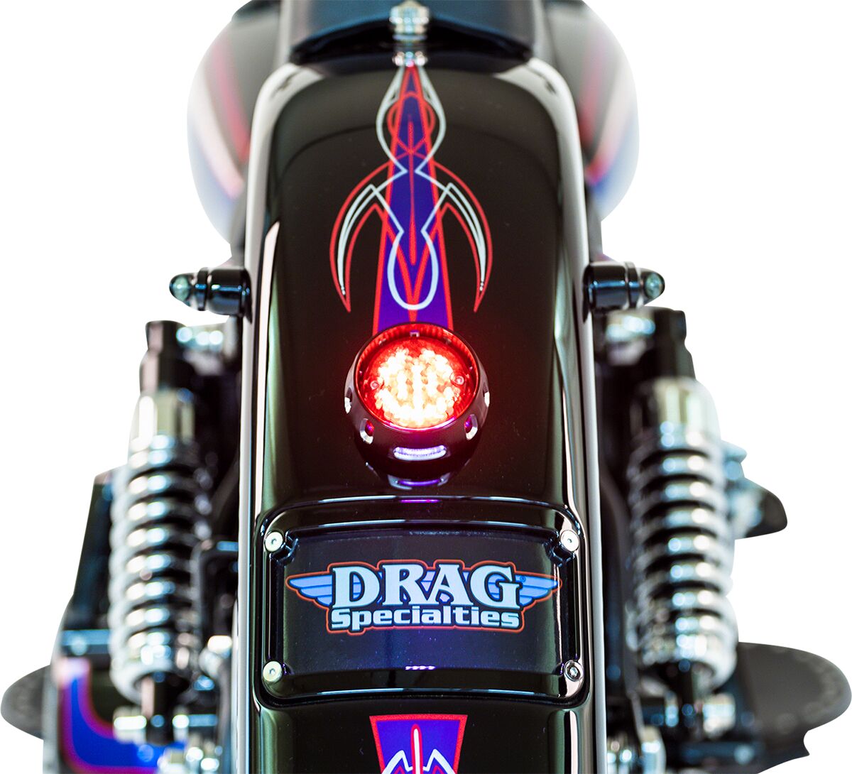 Drag Specialties CUSTOM BOBBER LED TAILLIGHT AND LICENSE PLATE MOUNT BLACK L24-0437ABRLEDE