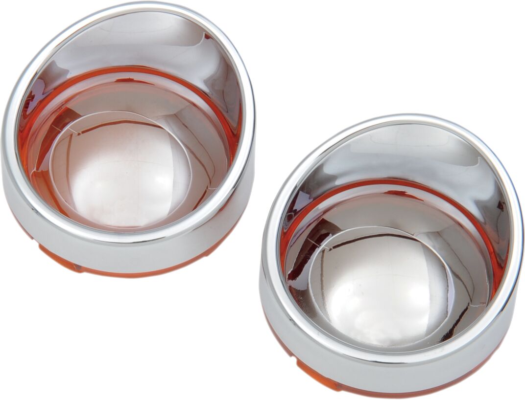 Drag Specialties REPLACEMENT LENS OEM DEUCE-STYLE AMBER/MIRROR W/ VISOR L22-6828AC