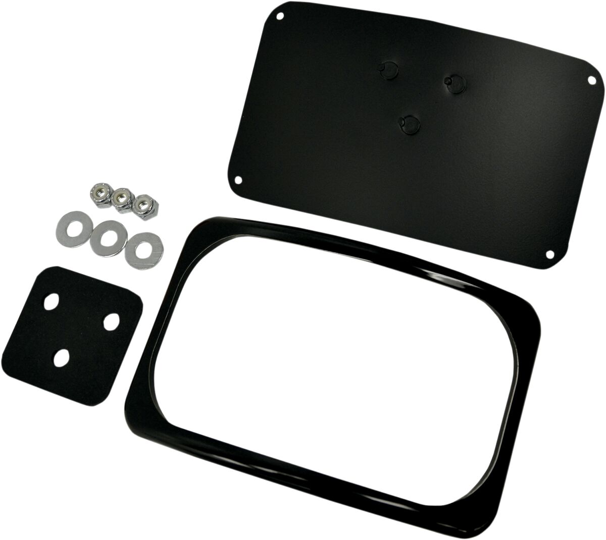 Drag Specialties LICENSE PLATE MOUNT THREE-BOLT SMALL RADIUS BLACK 2030-0628
