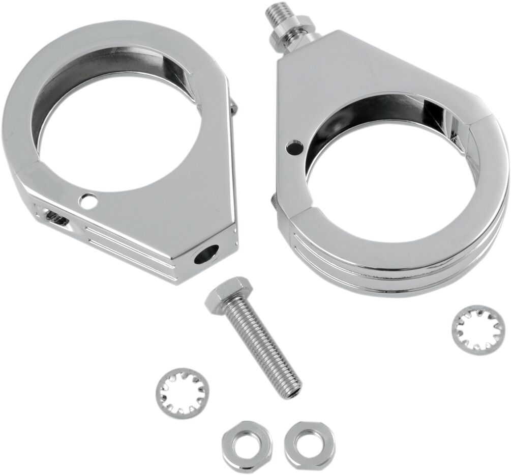 Drag Specialties TURN SIGNAL FORK CLAMPS 49MM CHROME 76673S4