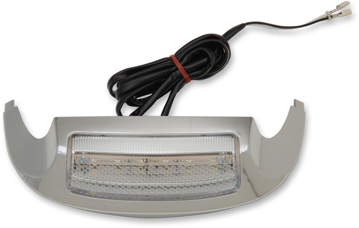 Drag Specialties LED FRONT FENDER TIP LIGHT CHROME/CLEAR/WHITE F51-0646CE