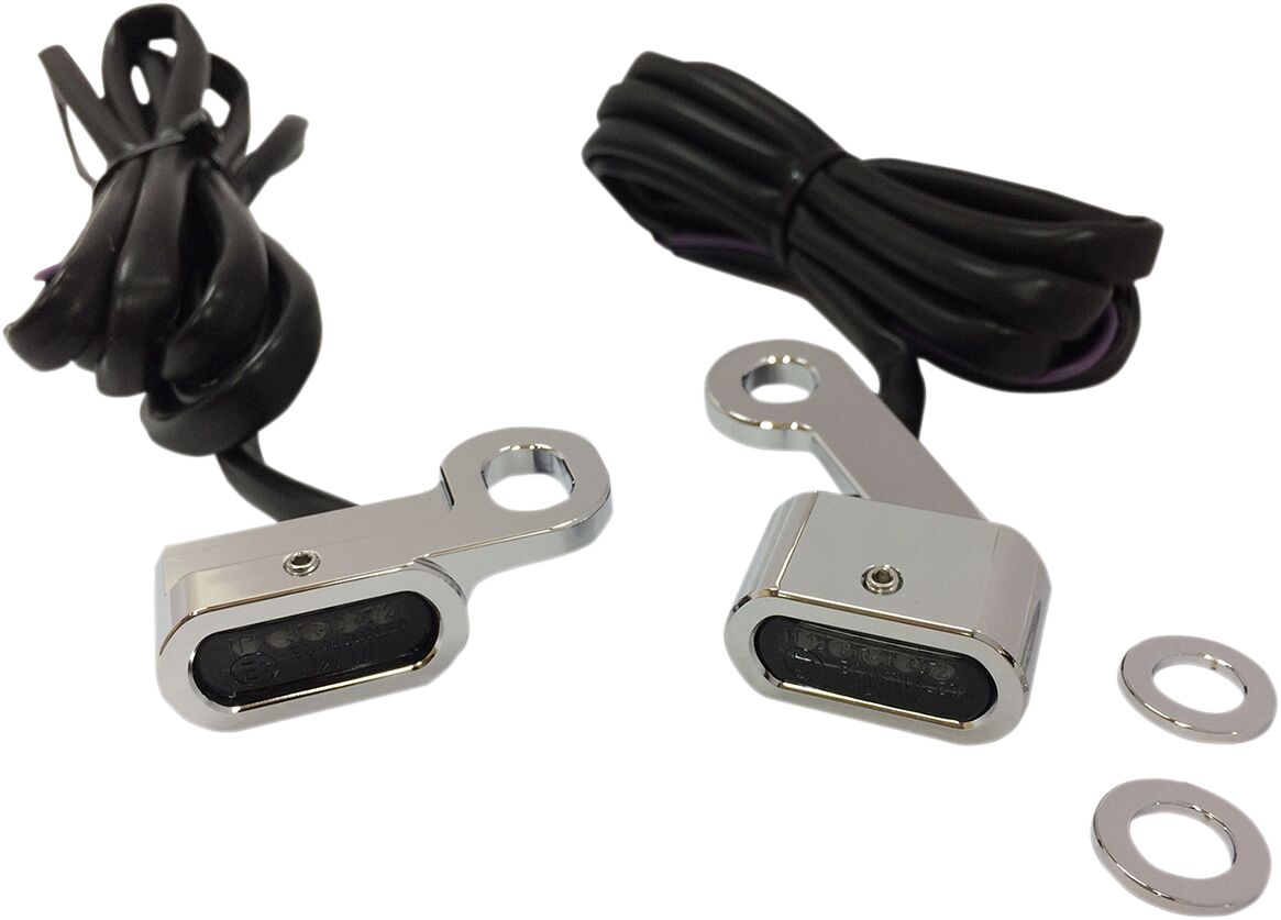 Drag Specialties LIGHTS MARKER HANDLEBAR CHROME/SMOKE LED L22-0231CMENU