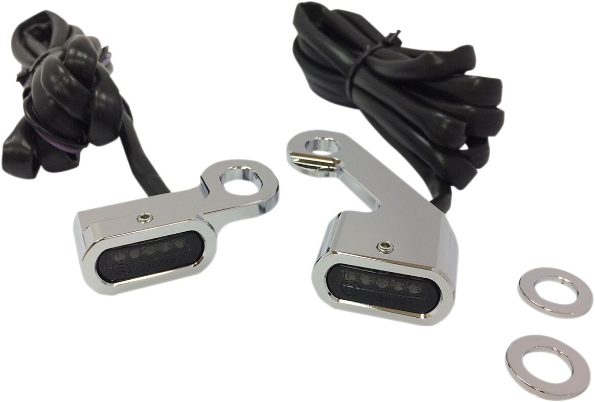 Drag Specialties LIGHTS MARKER HANDLEBAR CHROME/SMOKE LED L22-0232CMENU