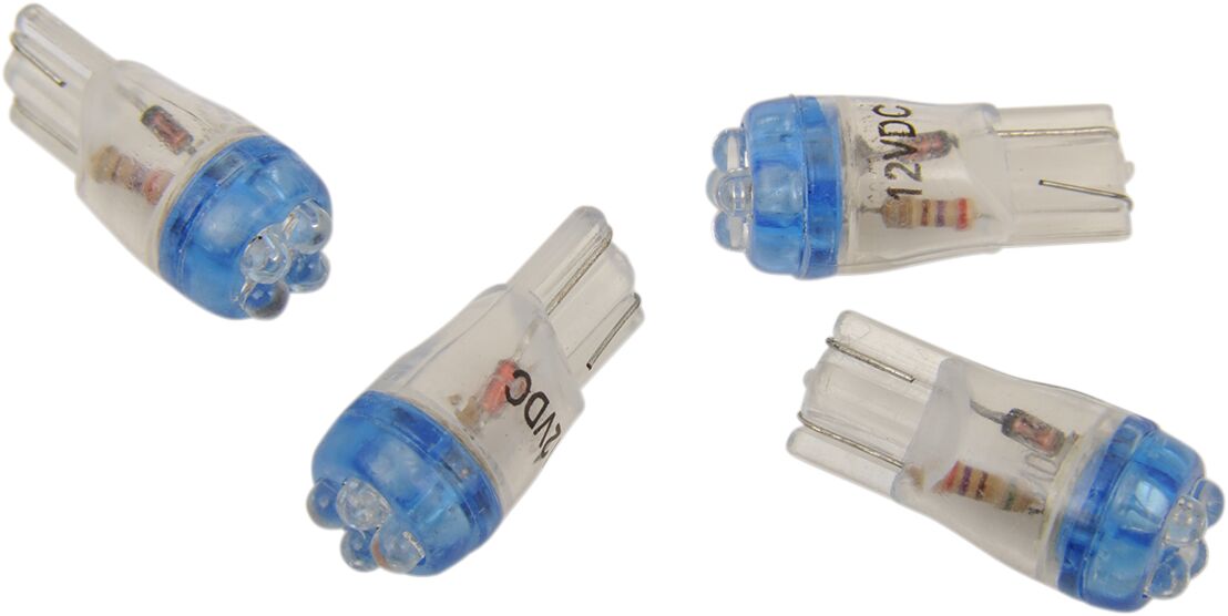 Drag Specialties MINI WEDGE LED BULB BLUE 12V T10-4LEDL-HC