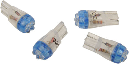 Drag Specialties MINI WEDGE LED BULB BLUE 12V T10-4LEDL-HC