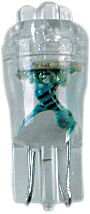 Drag Specialties MINI WEDGE LED BULB BLUE 12V T10-4LEDL-HC
