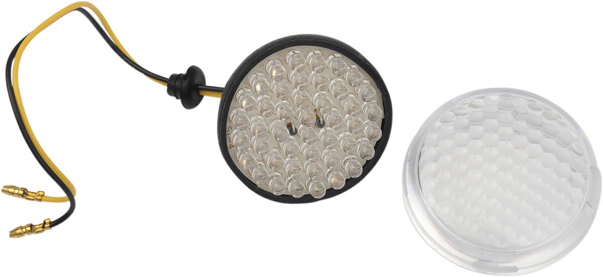 Drag Specialties LED TURN SIGNAL CONVERSION DEUCE-STYLE AMBER SINGLE-FUNCTION REAR CLEAR HONEYCOMB LENS 162460