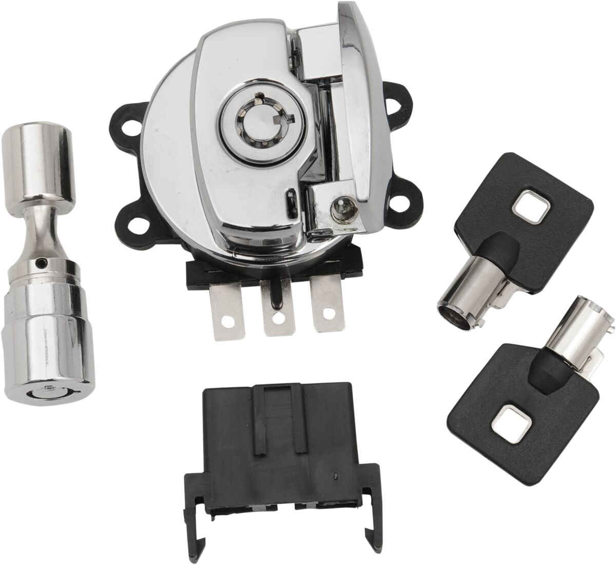 Drag Specialties CHROME SIDE HINGE IGNITION SWITCH WITH FORK LOCK 21-0209K