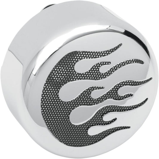 Drag Specialties COVER HORN CHR/BLK FLAME 76636F