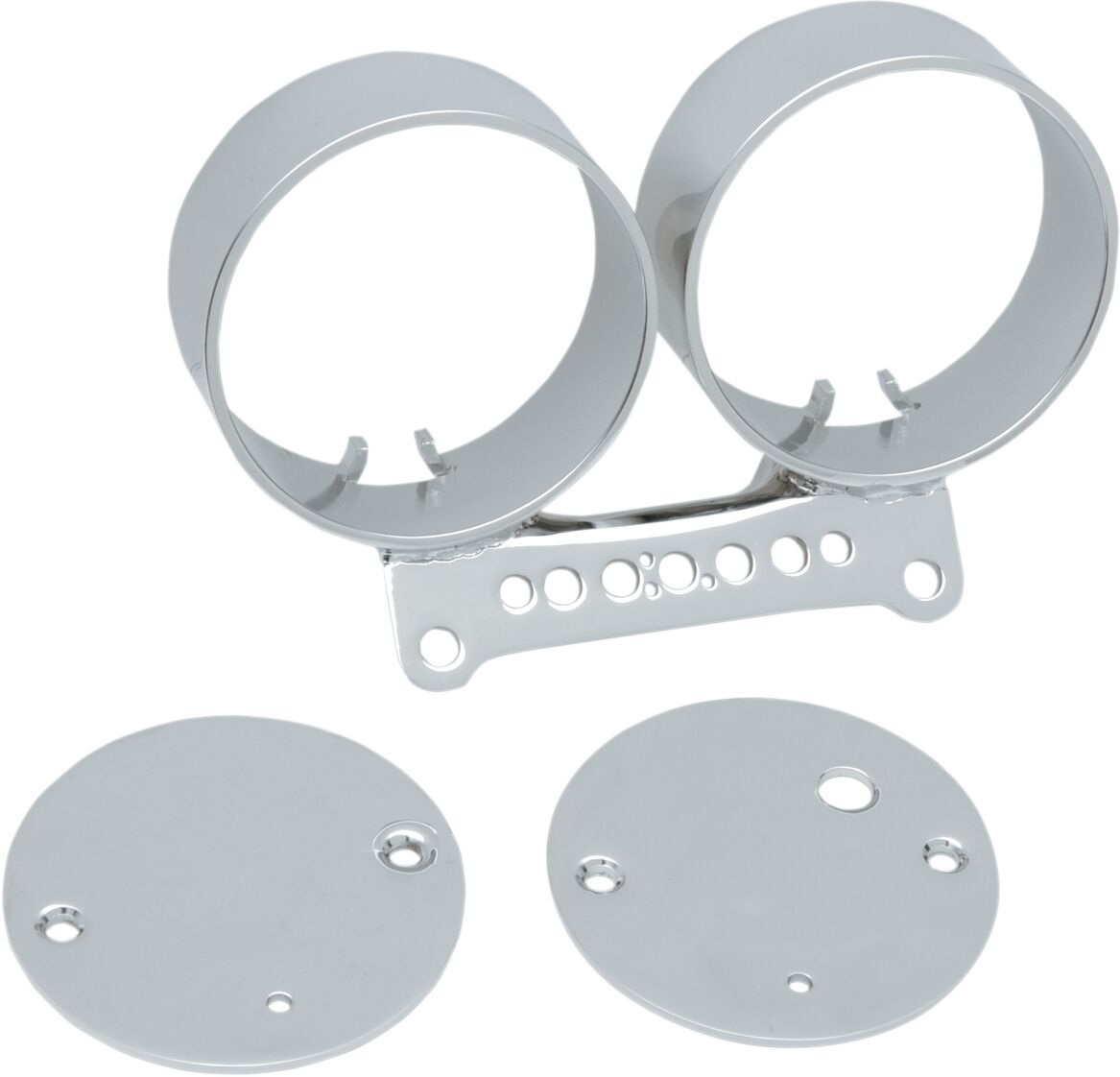 Drag Specialties DUAL GAUGE BRACKET 3.375" CHROME T21-6924