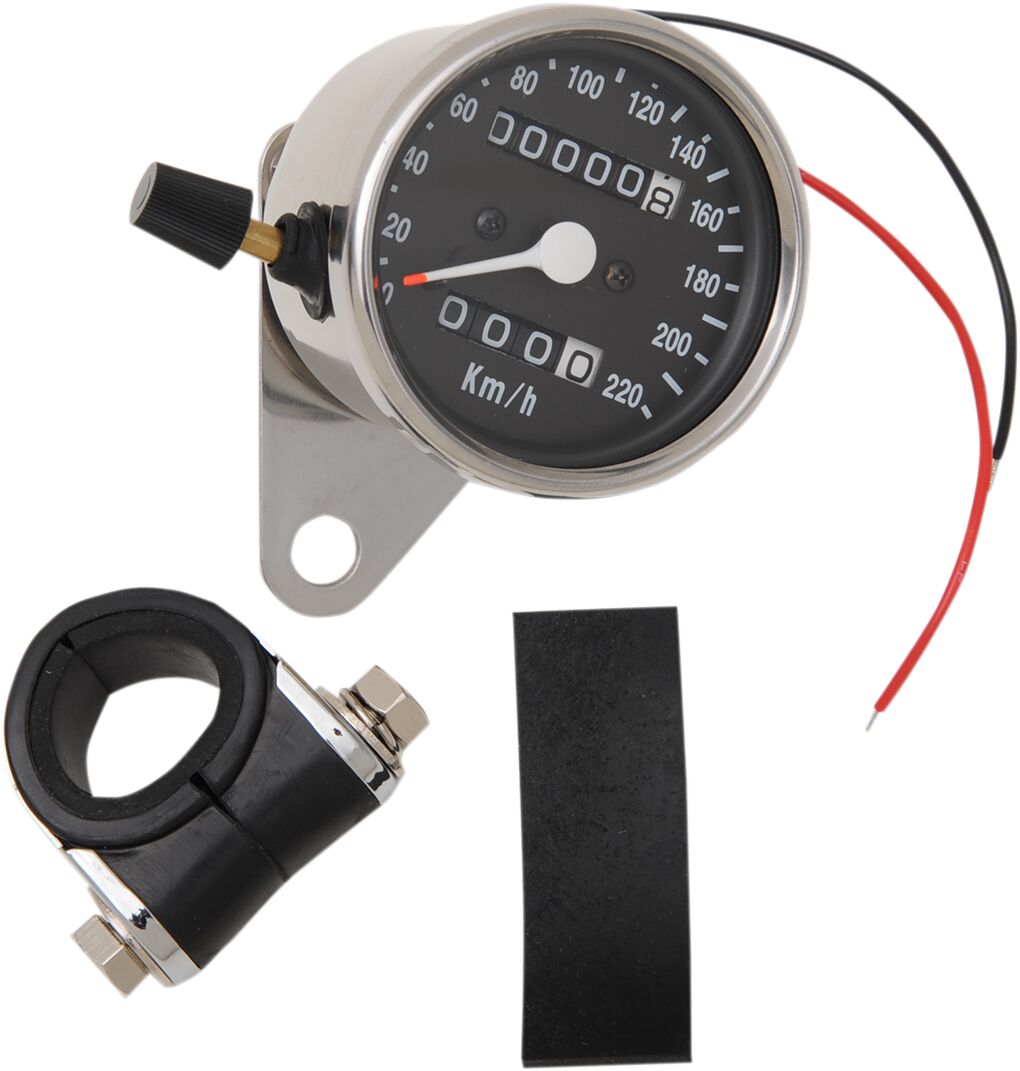 Drag Specialties CHROME MINI MECHANICAL SPEEDOMETER WITH TRIPMETER 21-6817DS