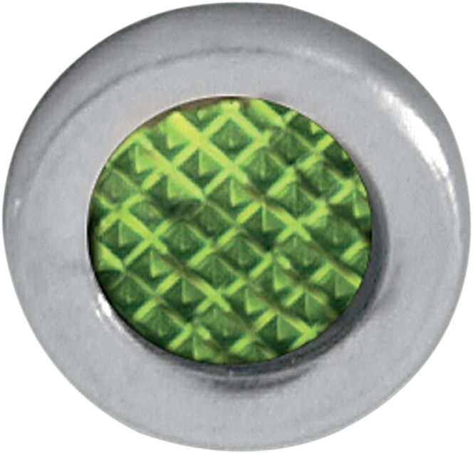Drag Specialties SNAP-IN INDICATOR LIGHT GREEN 0.3" STAINLESS STEEL BEZEL 162607