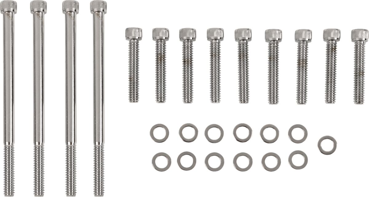 Drag Specialties CHROME SOCKET-HEAD PRIMARY COVER BOLT KIT KNURLED MK672