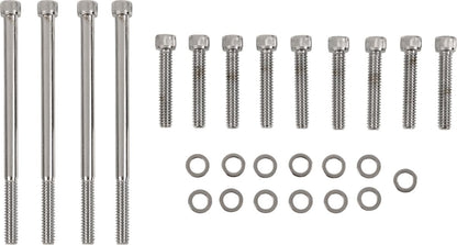 Drag Specialties CHROME SOCKET-HEAD PRIMARY COVER BOLT KIT KNURLED MK672