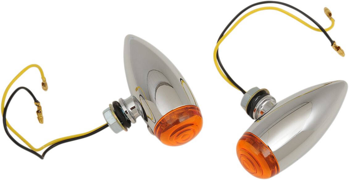 Drag Specialties BULLET LED MARKER LIGHT SMOOTH AMBER LENS CHROME 20-6589SALED