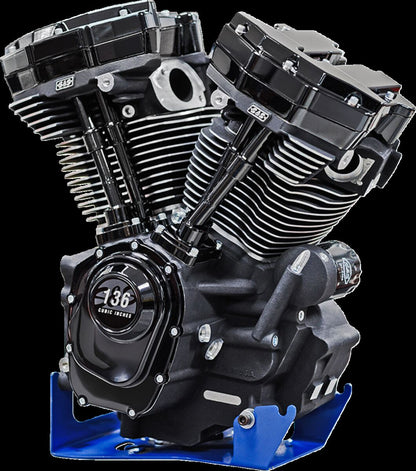 S&S CYCLE Engine 136 Blk w/550G Cam OilCool RaceOnly M8 17-23 Touring 310-1289