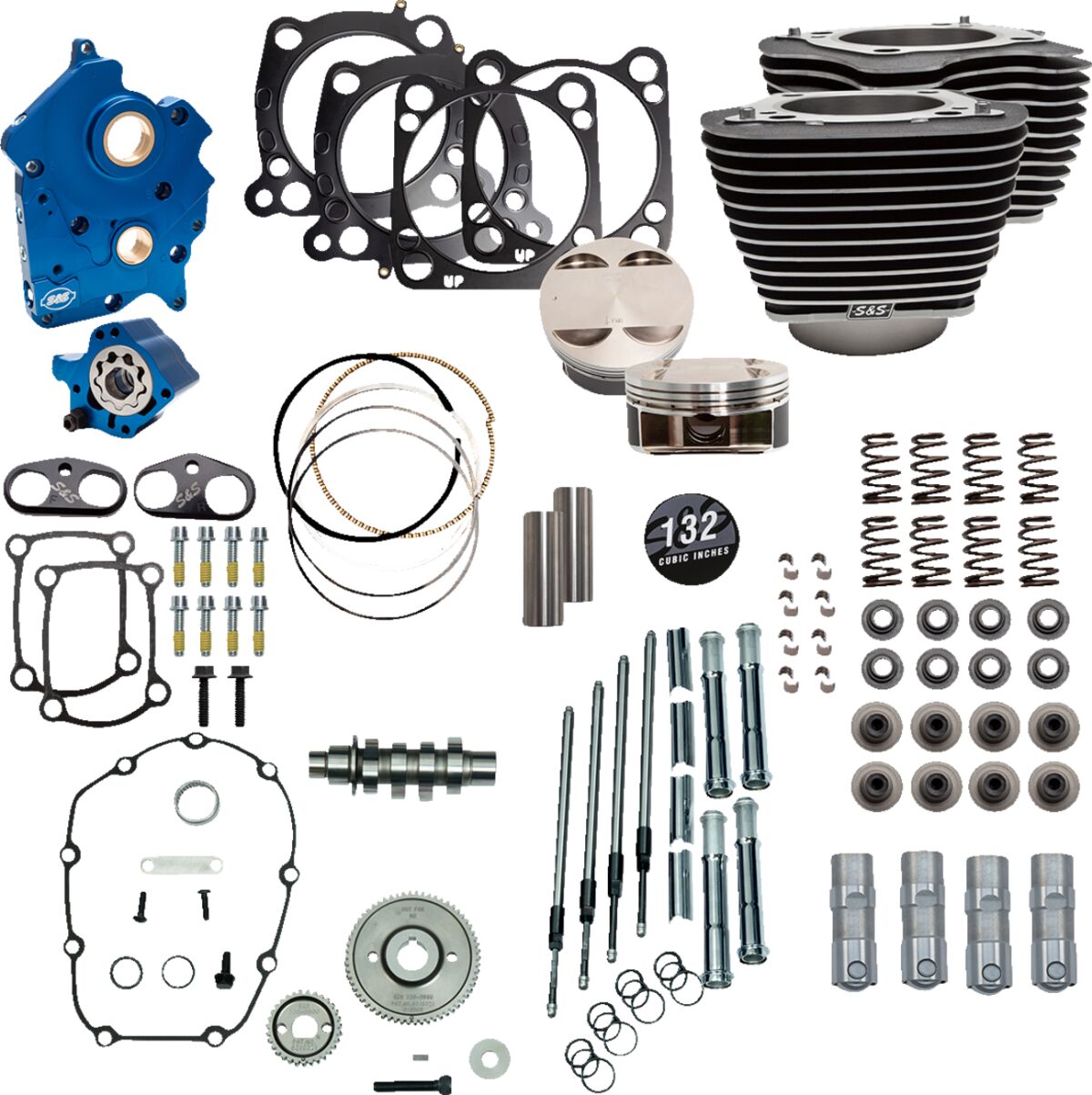 S&S CYCLE 132" Power Package Engine Performance Kit - Gear Drive - Water Cooled - M8 310-1230