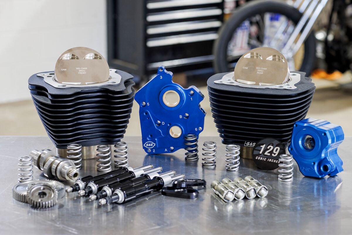 S&S CYCLE 129" Power Package Engine Performance Kit - Gear Drive - Oil Cooled - M8 310-1228